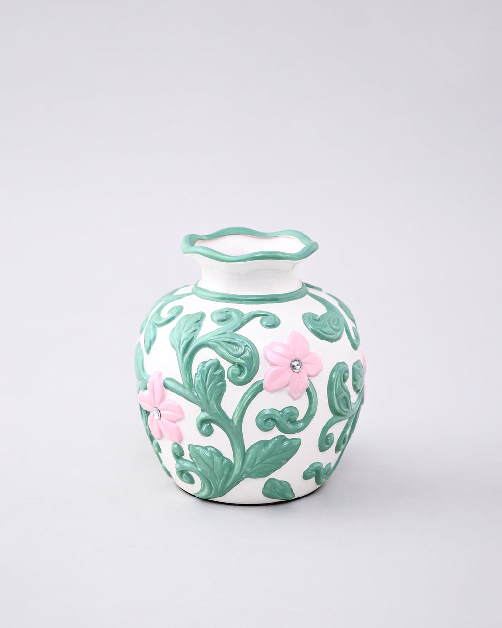 Blush Vine Vase & Decorative Plate - Set Of 3