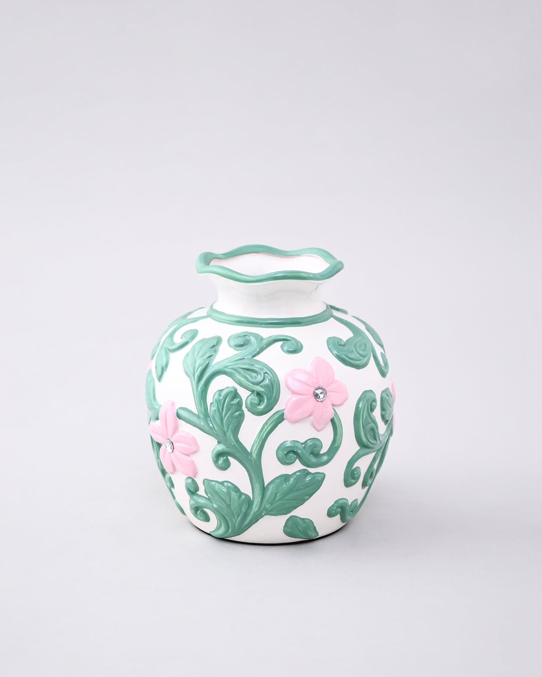 Blush Vine Vase & Decorative Plate - Set Of 3