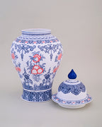 Amaranthine Fine Porcelain Dotted Temple Jar - 50 cm