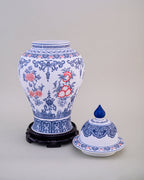 Amaranthine Fine Porcelain Dotted Temple Jar - 50 cm