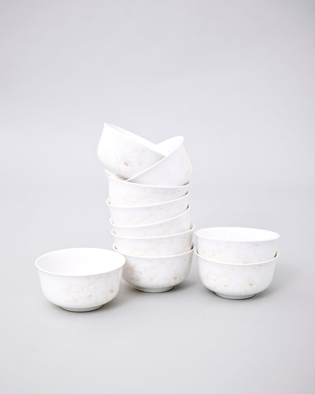 Marble Mist Porcelain Katori - Set Of 6