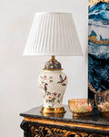 Avian Blossom Hand Painted Table Lamp