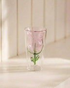Double Wall Rose Glass Tumbler