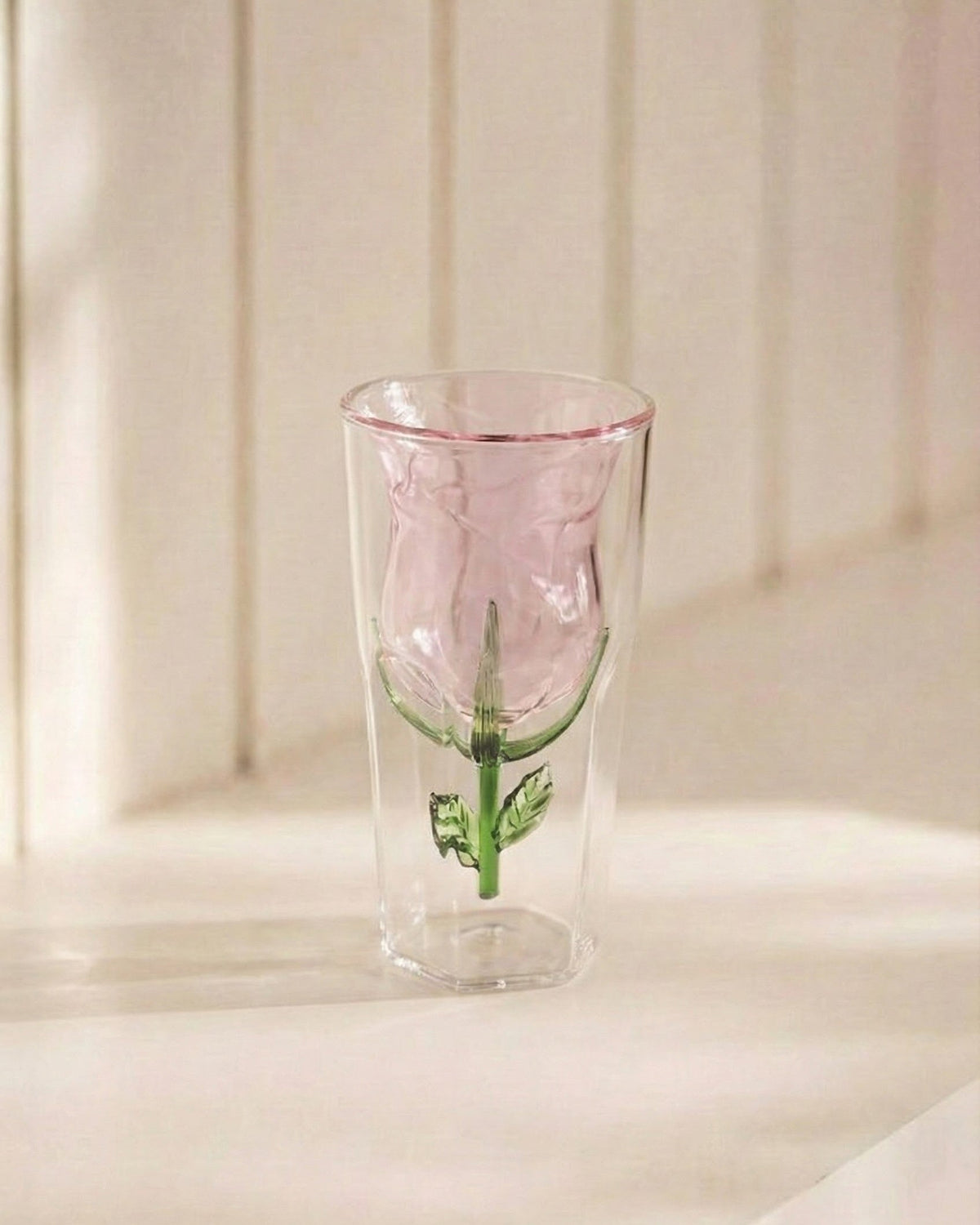 Double Wall Rose Glass Tumbler