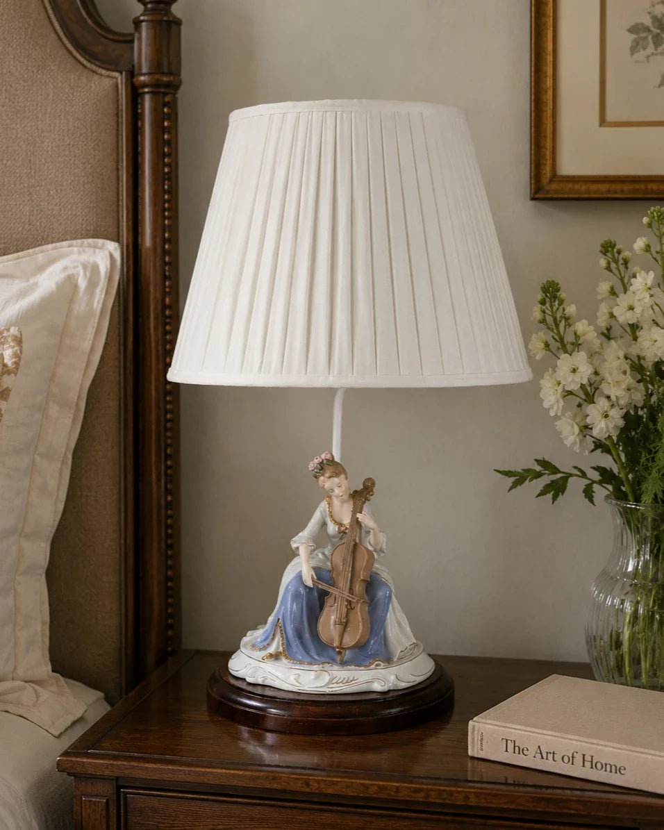 The Cellist's Aria Lady Figurine Lamp