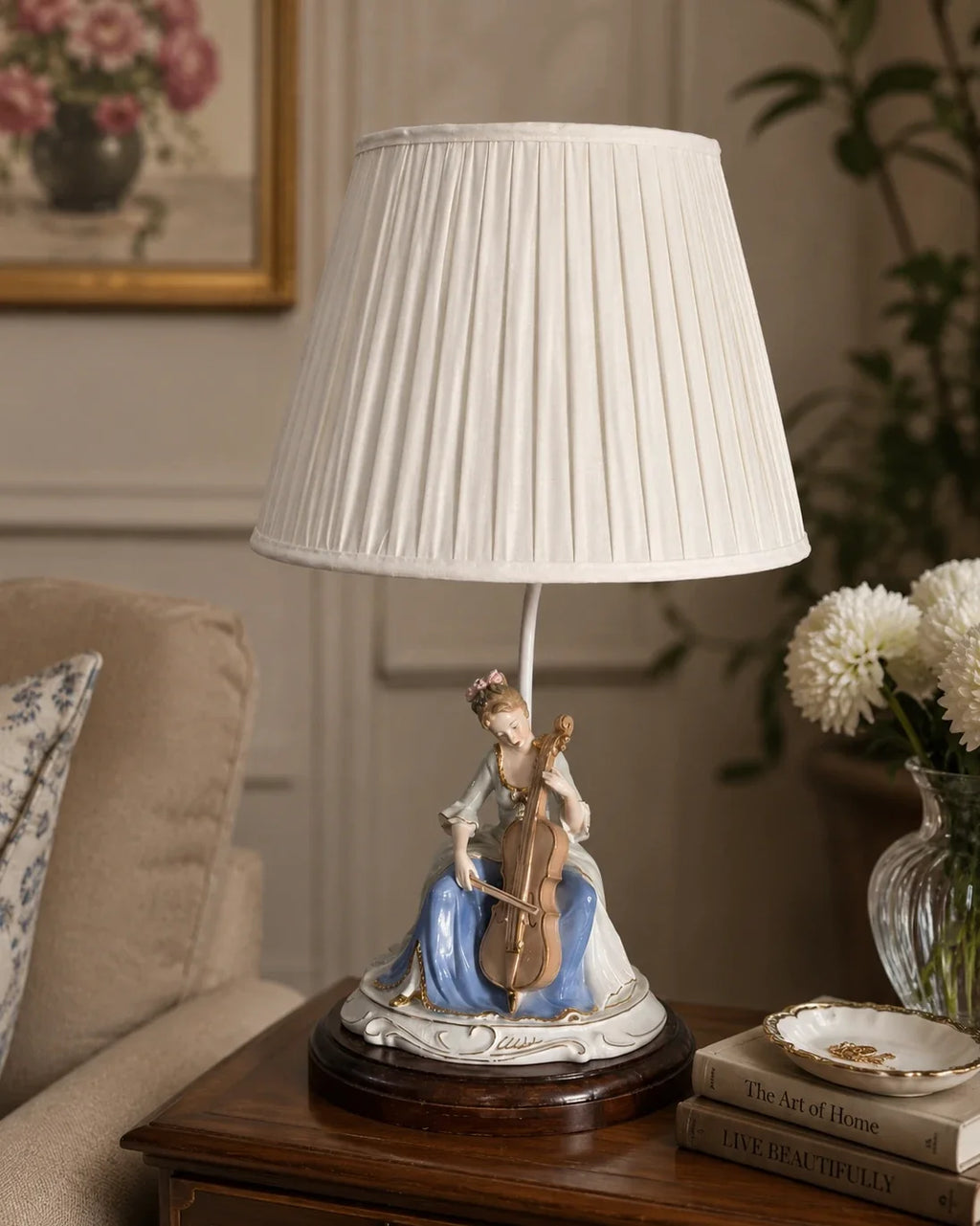 The Cellist's Aria Lady Figurine Lamp