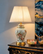Floral Butterfly Hand Painted Table Lamp