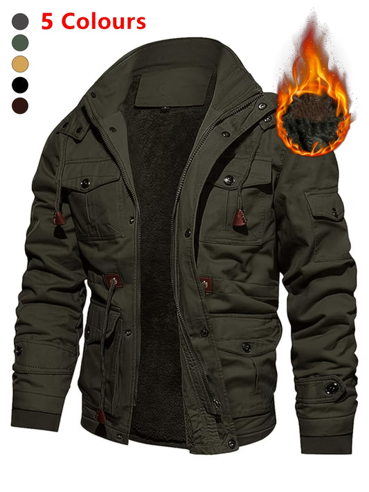Men's Brown Utility Jacket – Rugged Military Style