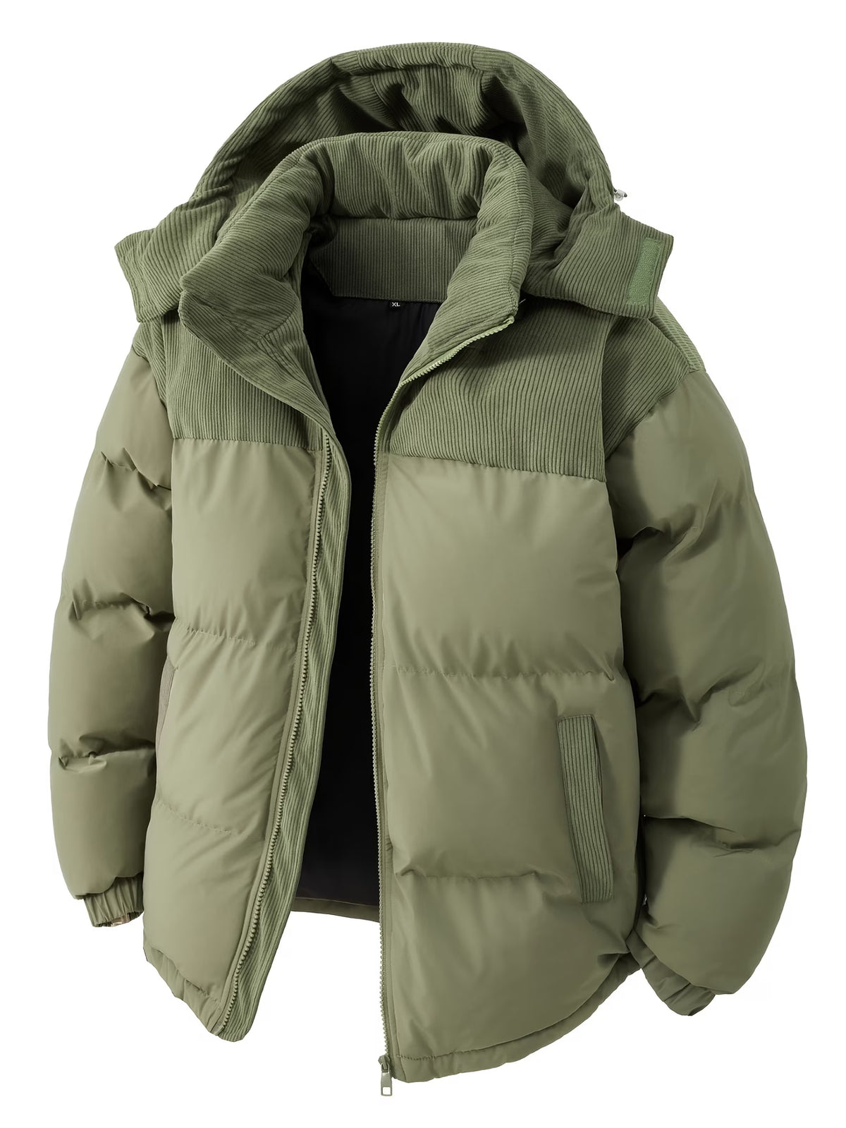 Men's Blue &amp; Grey Hooded Puffer Jacket