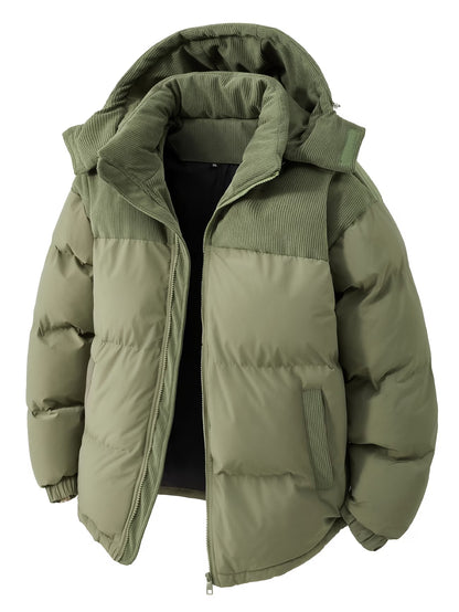 Men's Blue &amp; Grey Hooded Puffer Jacket