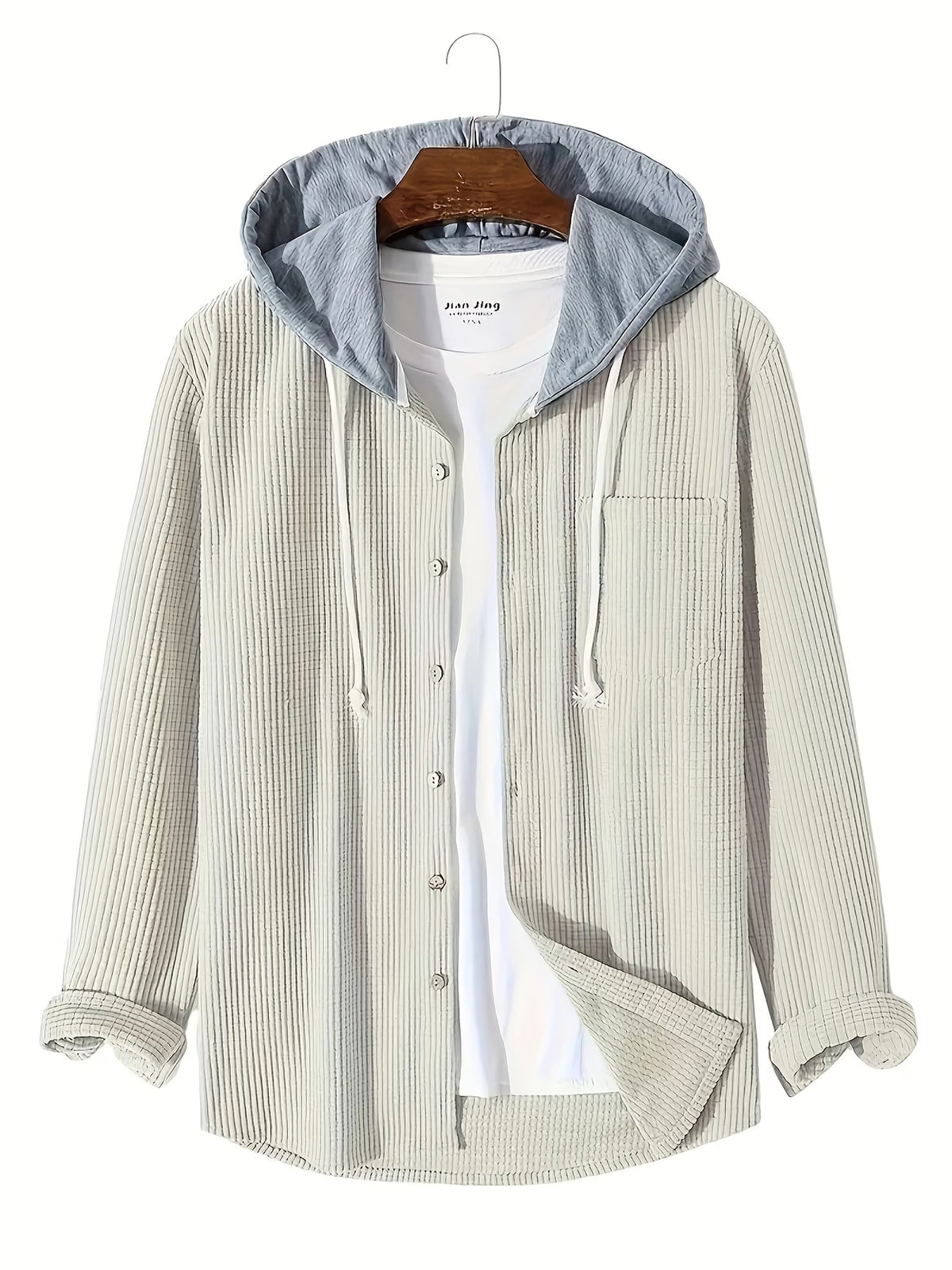 White & Black Abstract Print Zip-Up Jacket – Minimalist Streetwear