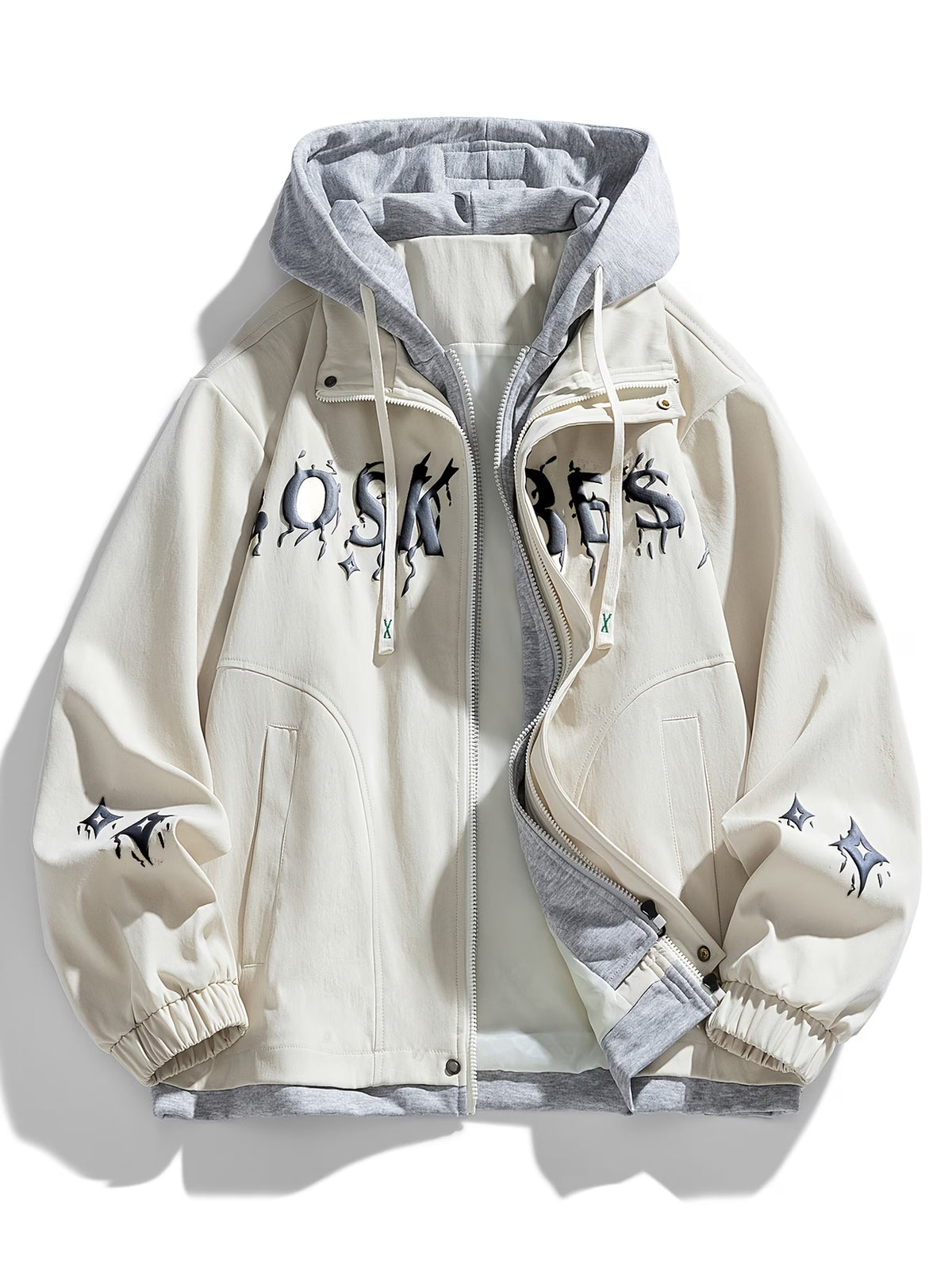 Black & Brown Graphic Zip-Up Hoodie Jacket – Streetwear Edition