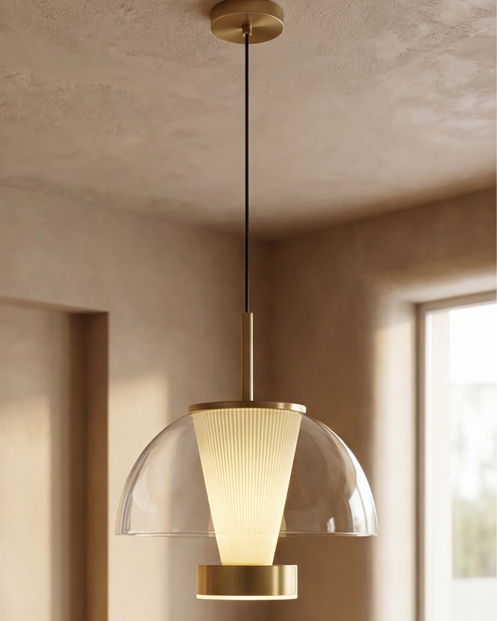 Glass Dome Glow Pendant Light - Clear