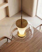 Glass Dome Glow Pendant Light - Clear